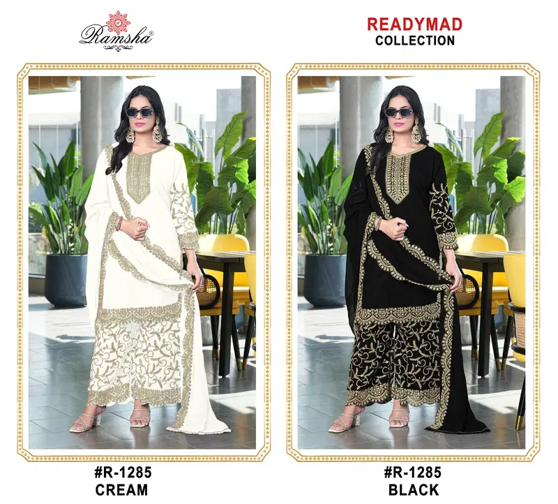 R 1285 Nx By Ramsha Georgette Pakistani Readymade Suits Surat Wholesale Market